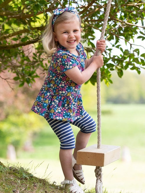 Capri-Leggings Stripy Pedal Pushers Navy
