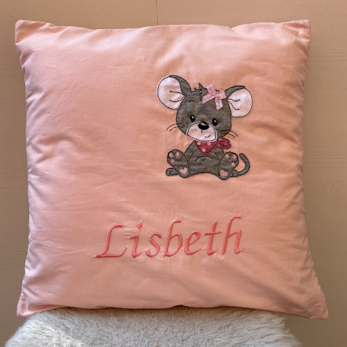 Handgemachtes & Personalisiertes Kissen mit Maus