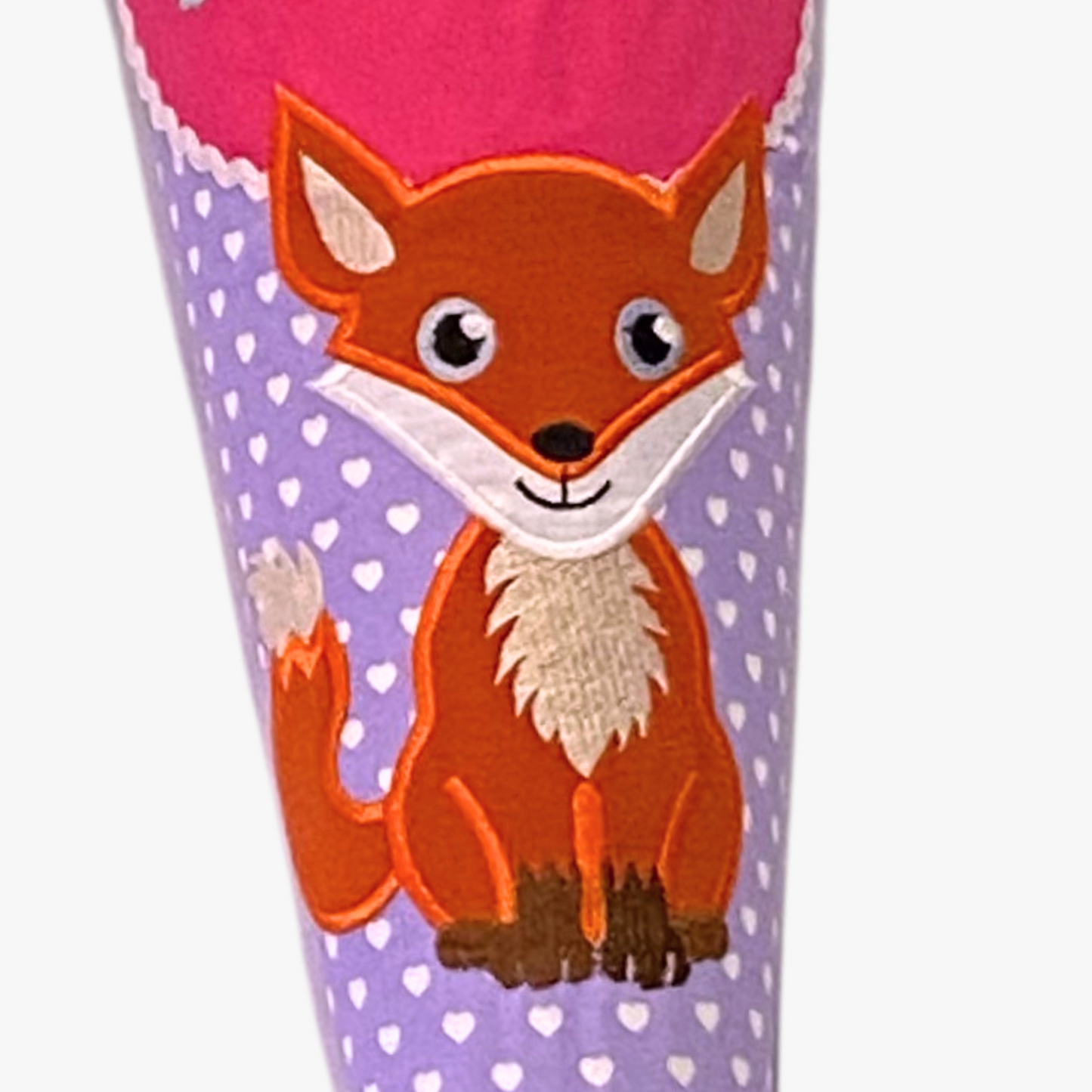 Handgemachte & Personalisierte Schultüte aus Stoff mit Fuchs & Waschbär