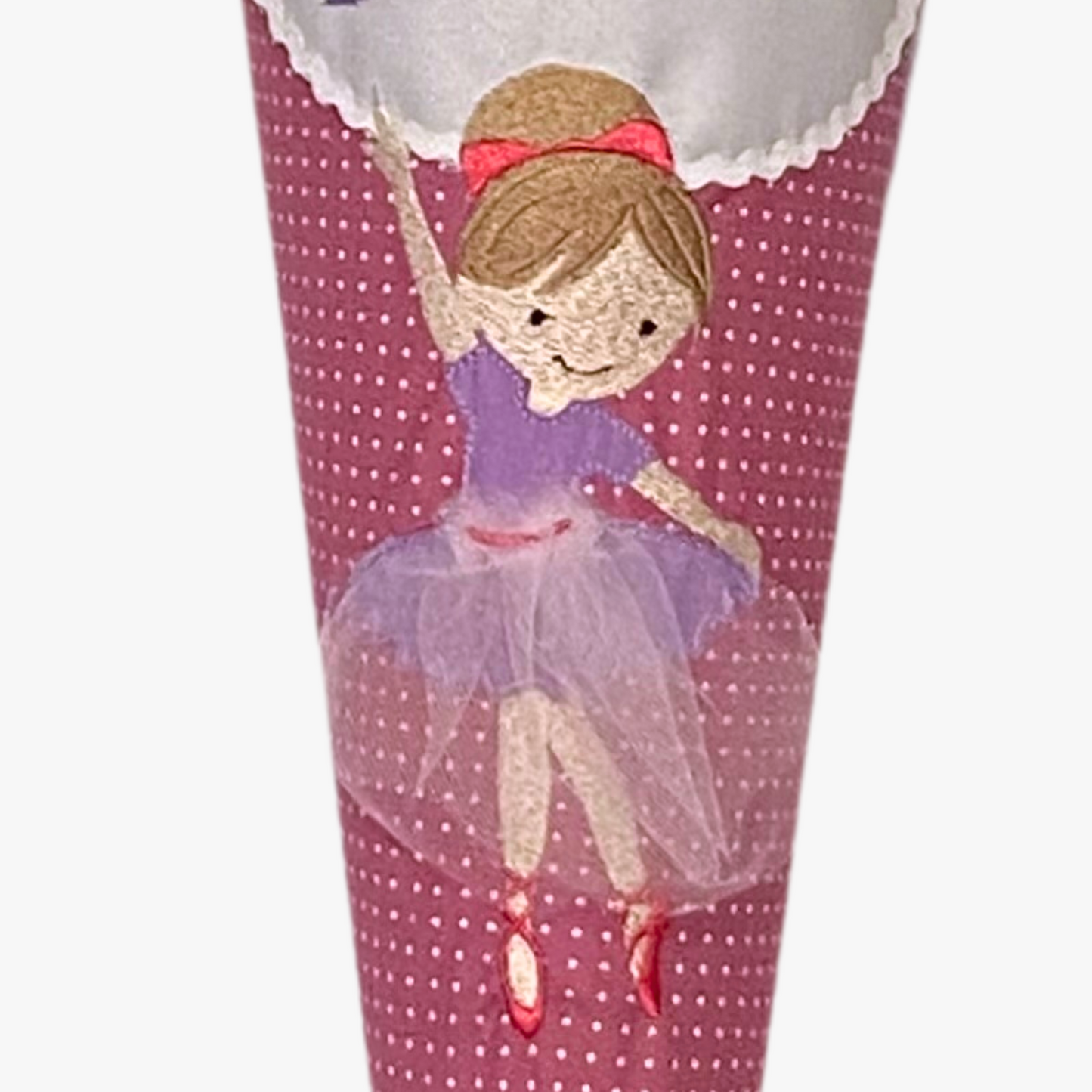 Handgemachte & Personalisierte Schultüte aus Stoff mit Ballerina mit Tüllrock