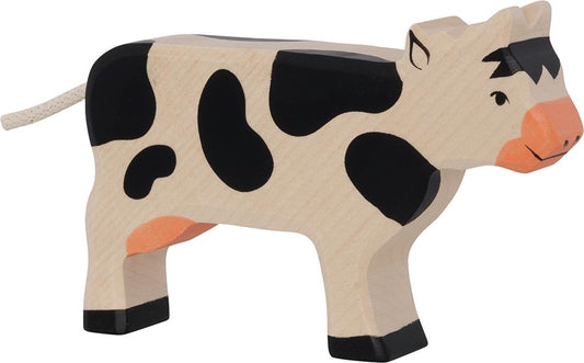 Holztiger Kuh stehend, schwarz