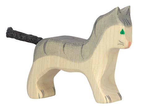 Holztiger Katze klein, grau