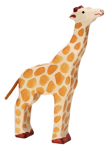 Holztiger Giraffe Kopf hoch