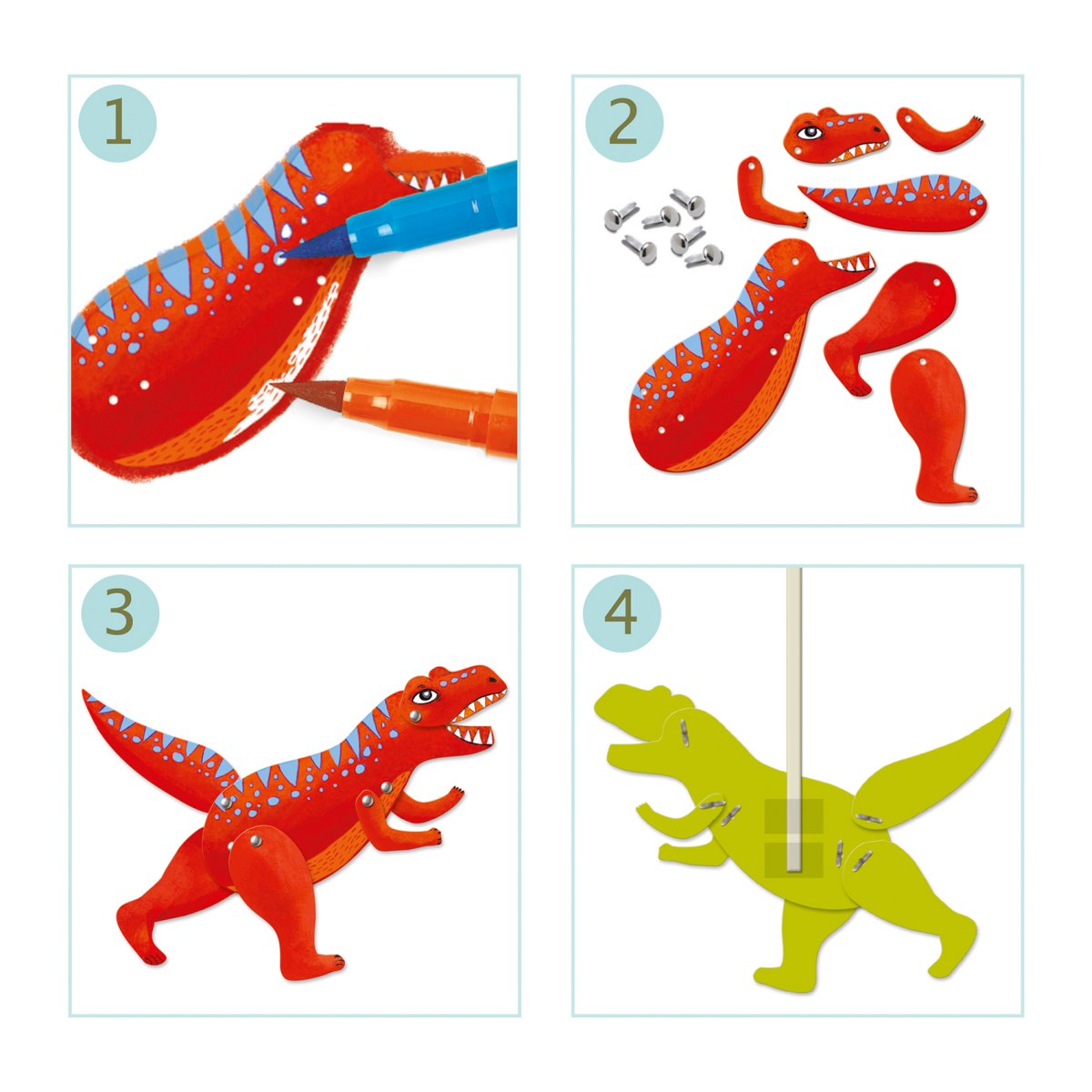 Hampelmann Dinos Mal- und Bastelset