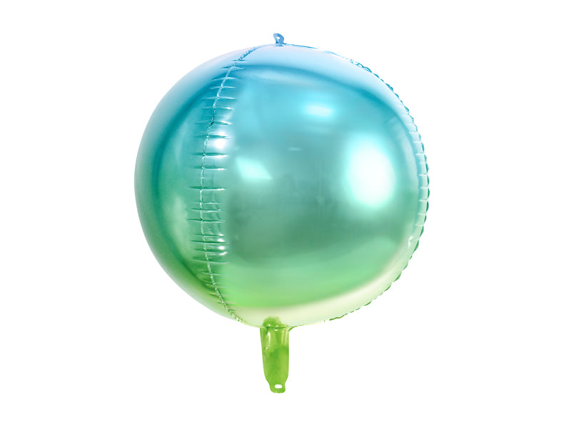 Folienballon Kugel ombre, blau-grün