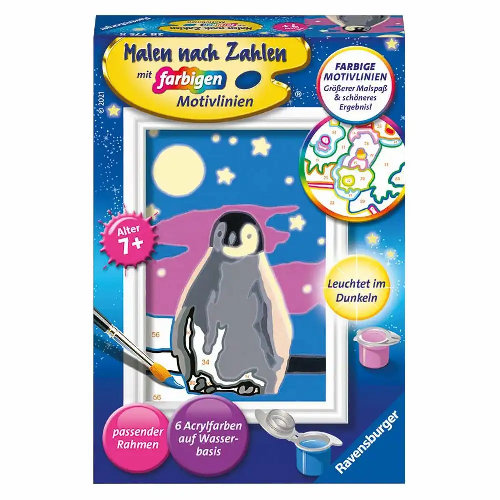 Malen nach Zahlen Kleiner Pinguin (leuchtet im Dunkeln)