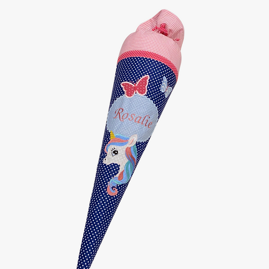 Handgemachte & Personalisierte Schultüte aus Stoff mit Einhorn