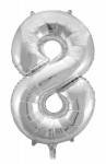 Folienballon Zahl "8" ca.100 cm, Silber