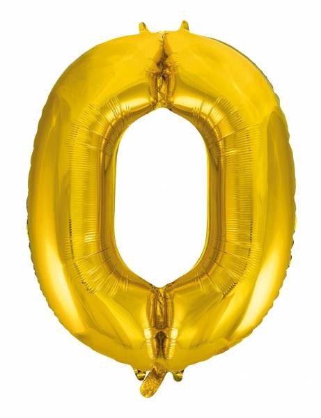 Folienballon Zahl "0" ca.100 cm, Gold