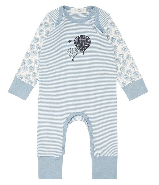Baby Strampler / Schlafanzug WAYAN mit Heißluftballon-Applikation